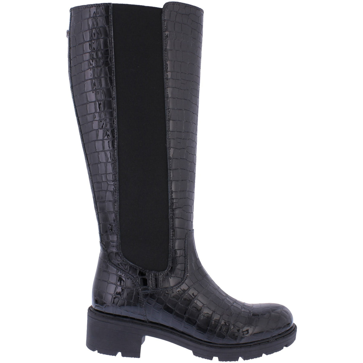 Finch Black Croc. Long Boot A8668-01