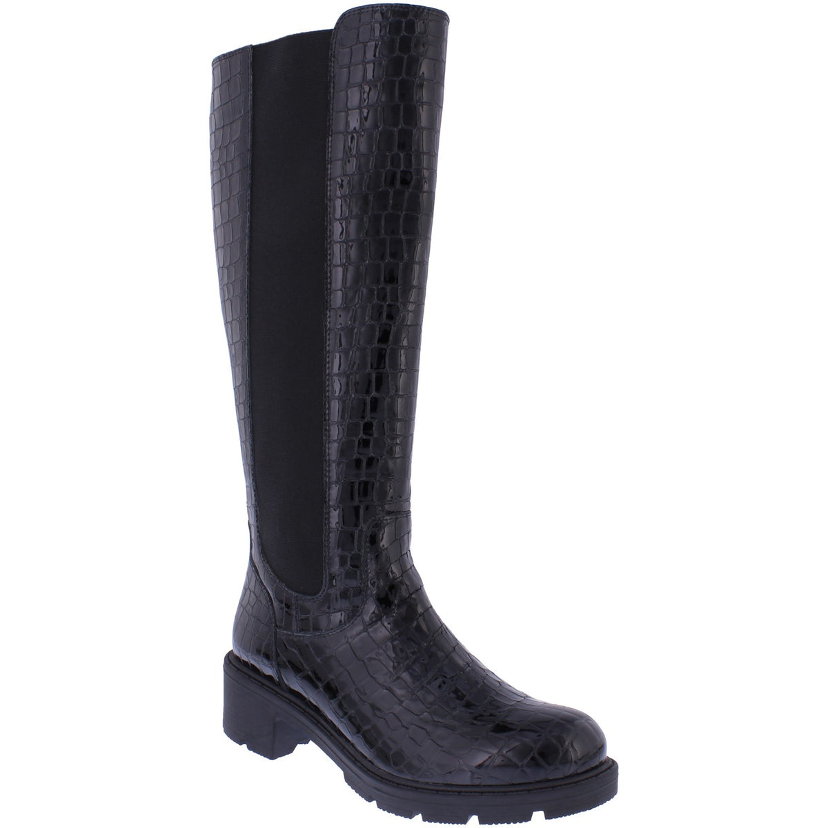 Finch Black Croc. Long Boot A8668-02