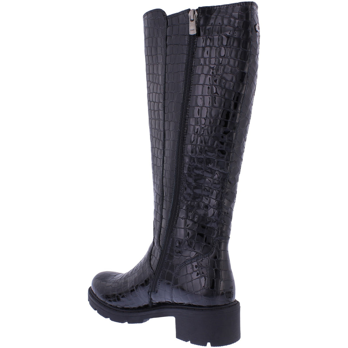 Finch Black Croc. Long Boot A8668-03